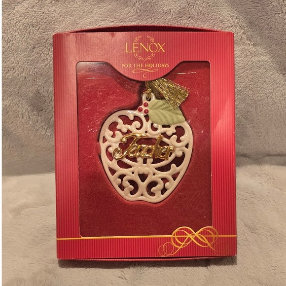Lenox‎ For The Holidays Teacher Apple Ornament Gold Tassel Gift Boxed - Picture 2 of 3